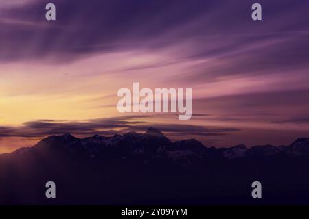 Evening atmosphere over the Wendelstein, Bavaria Stock Photo