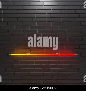 Abstract multi colored neon light lines. 3d illustration. Stock Photo