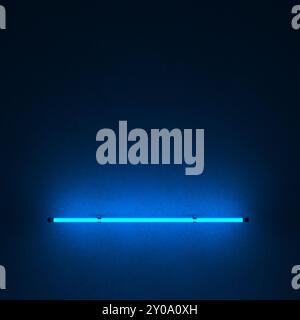 Multi colored neon light lines on dark background. 3d illustration. Stock Photo