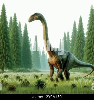 Gallimimus- A Glimpse into the World of Ornithomimids. Stock Vector