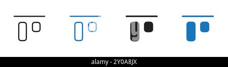 Align icon linear vector graphics sign or symbol set for web app ui Stock Vector