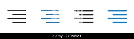 Align icon linear vector graphics sign or symbol set for web app ui Stock Vector