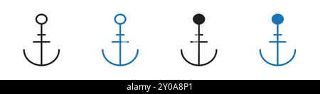 Anchor icon linear vector graphics sign or symbol set for web app ui Stock Vector