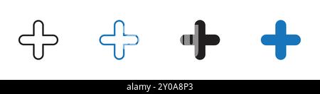 Add icon linear vector graphics sign or symbol set for web app ui Stock Vector