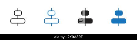 Align icon linear vector graphics sign or symbol set for web app ui Stock Vector