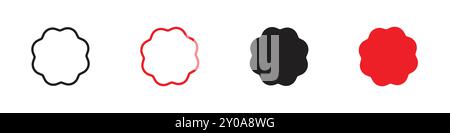 Badge icon linear vector graphics sign or symbol set for web app ui Stock Vector