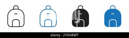 Backpack icon linear vector graphics sign or symbol set for web app ui Stock Vector