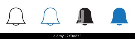 Bell icon linear vector graphics sign or symbol set for web app ui Stock Vector