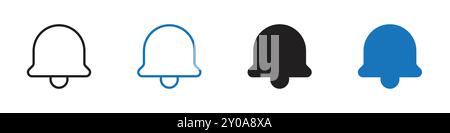Bell icon linear vector graphics sign or symbol set for web app ui Stock Vector