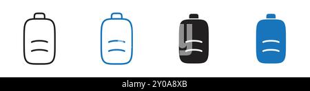 Battery icon linear vector graphics sign or symbol set for web app ui Stock Vector