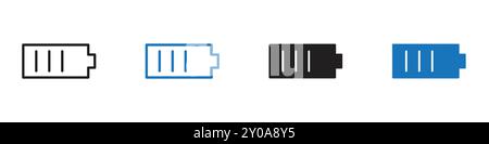 Battery icon linear vector graphics sign or symbol set for web app ui Stock Vector