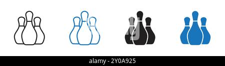 Bowling icon linear vector graphics sign or symbol set for web app ui Stock Vector
