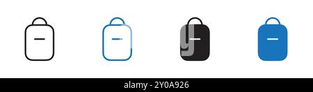 Bag pack icon linear vector graphics sign or symbol set for web app ui Stock Vector