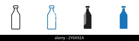 Bottle icon linear vector graphics sign or symbol set for web app ui Stock Vector