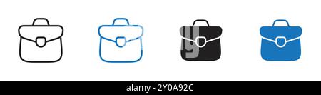 Briefcase icon linear vector graphics sign or symbol set for web app ui Stock Vector