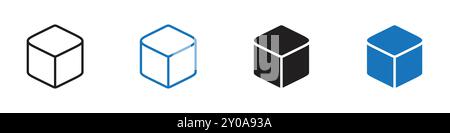 Box icon linear vector graphics sign or symbol set for web app ui Stock Vector