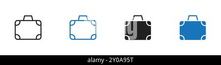 Briefcase icon linear vector graphics sign or symbol set for web app ui Stock Vector