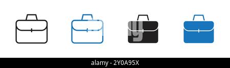 Briefcase icon linear vector graphics sign or symbol set for web app ui Stock Vector