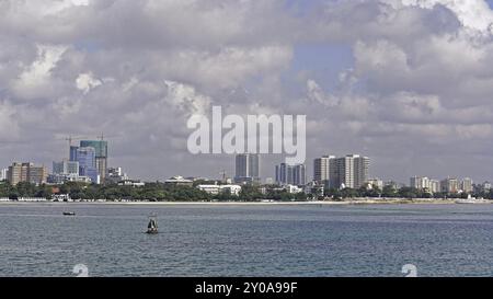 Dar es Salaam cityscape in Tanzania from sea Stock Photo