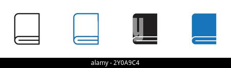 Book icon linear vector graphics sign or symbol set for web app ui Stock Vector
