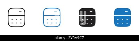 Calculator icon linear vector graphics sign or symbol set for web app ui Stock Vector