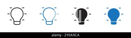 Bulb icon linear vector graphics sign or symbol set for web app ui Stock Vector