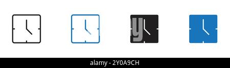 Clock icon linear vector graphics sign or symbol set for web app ui Stock Vector