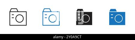 Camera icon linear vector graphics sign or symbol set for web app ui Stock Vector