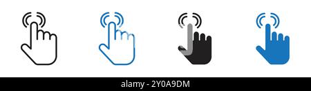 Click icon linear vector graphics sign or symbol set for web app ui Stock Vector