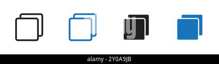Copy icon linear vector graphics sign or symbol set for web app ui Stock Vector