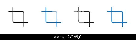 Crop icon linear vector graphics sign or symbol set for web app ui Stock Vector