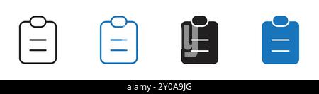 Clipboard icon linear vector graphics sign or symbol set for web app ui Stock Vector