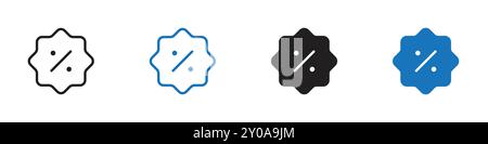 Discount icon linear vector graphics sign or symbol set for web app ui Stock Vector