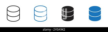 Database icon linear vector graphics sign or symbol set for web app ui Stock Vector