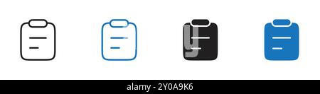 Clipboard icon linear vector graphics sign or symbol set for web app ui Stock Vector