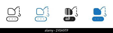 Crane icon linear vector graphics sign or symbol set for web app ui Stock Vector