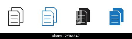 Documents icon linear vector graphics sign or symbol set for web app ui Stock Vector