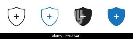 Health insurance icon linear vector graphics sign or symbol set for web app ui Stock Vector