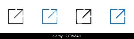 External link icon linear vector graphics sign or symbol set for web app ui Stock Vector