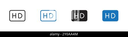 Hd icon linear vector graphics sign or symbol set for web app ui Stock Vector