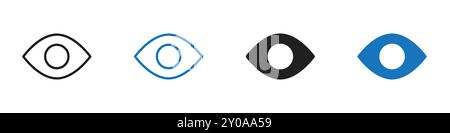 Eye icon linear vector graphics sign or symbol set for web app ui Stock Vector