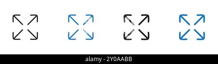 Expand icon linear vector graphics sign or symbol set for web app ui Stock Vector