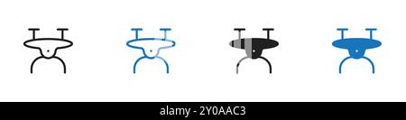 Drone icon linear vector graphics sign or symbol set for web app ui Stock Vector