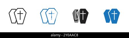 Coffin icon linear vector graphics sign or symbol set for web app ui Stock Vector