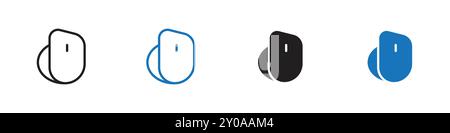 Mouse icon linear vector graphics sign or symbol set for web app ui Stock Vector