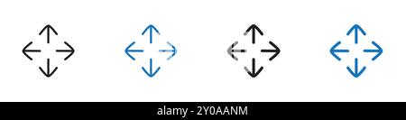 Move icon linear vector graphics sign or symbol set for web app ui Stock Vector