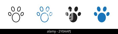 Paw icon linear vector graphics sign or symbol set for web app ui Stock Vector