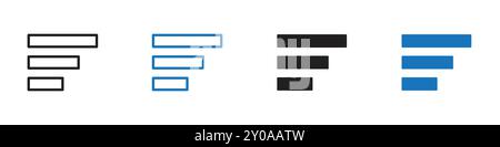 Menu icon linear vector graphics sign or symbol set for web app ui Stock Vector