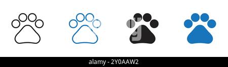 Paw icon linear vector graphics sign or symbol set for web app ui Stock Vector