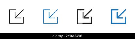 Internal link icon linear vector graphics sign or symbol set for web app ui Stock Vector